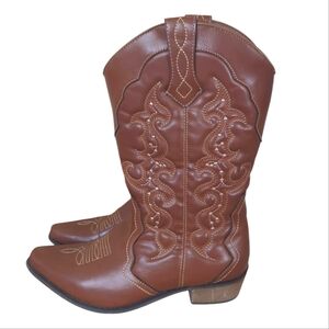 SheSole Western Wedding Cowgirl Heel Boots EU 40 Brown (sz equivalent to US 9.5)